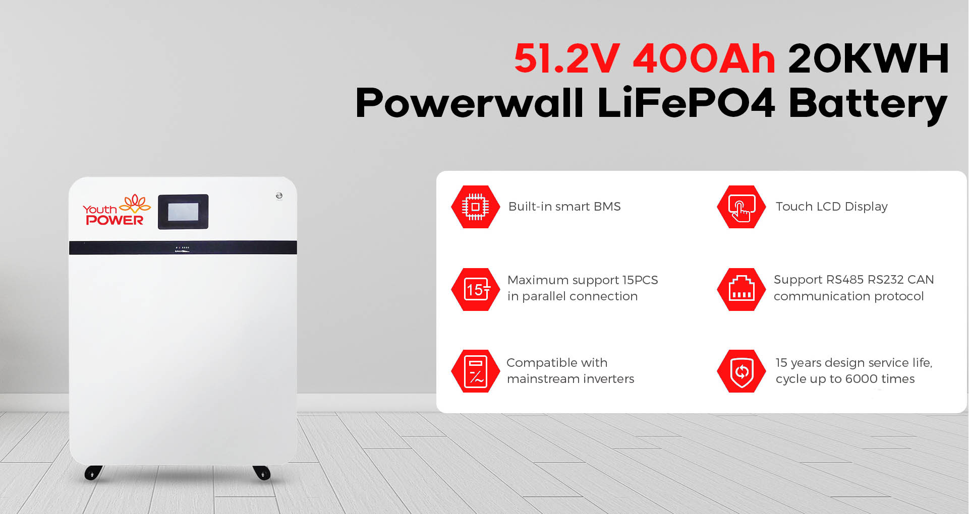 48V 400Ah lithium battery