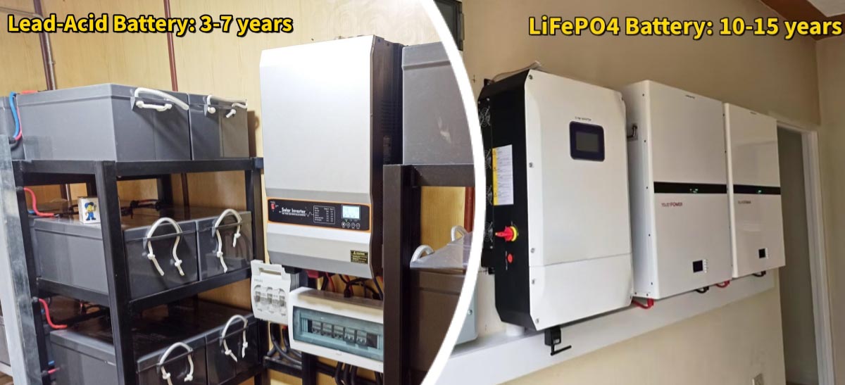lead acid and lifepo4 battery lifespan